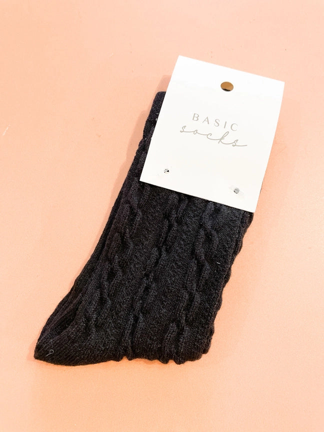 Angels Whisper Winter Cable Woolen Crew Socks (3 col)