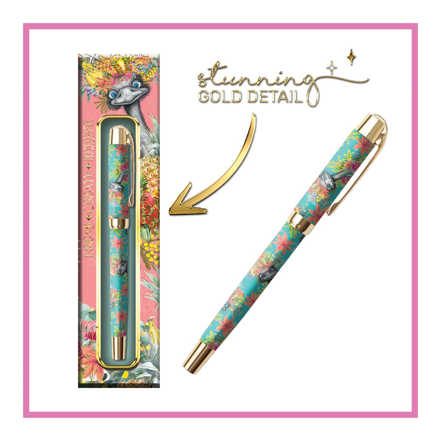 Lisa Pollock Printed Pen In Gift Box