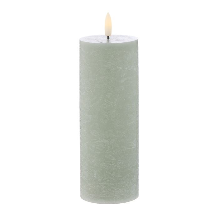Amalfi Hughe LED Flickering Candle Rustic 20cm Green