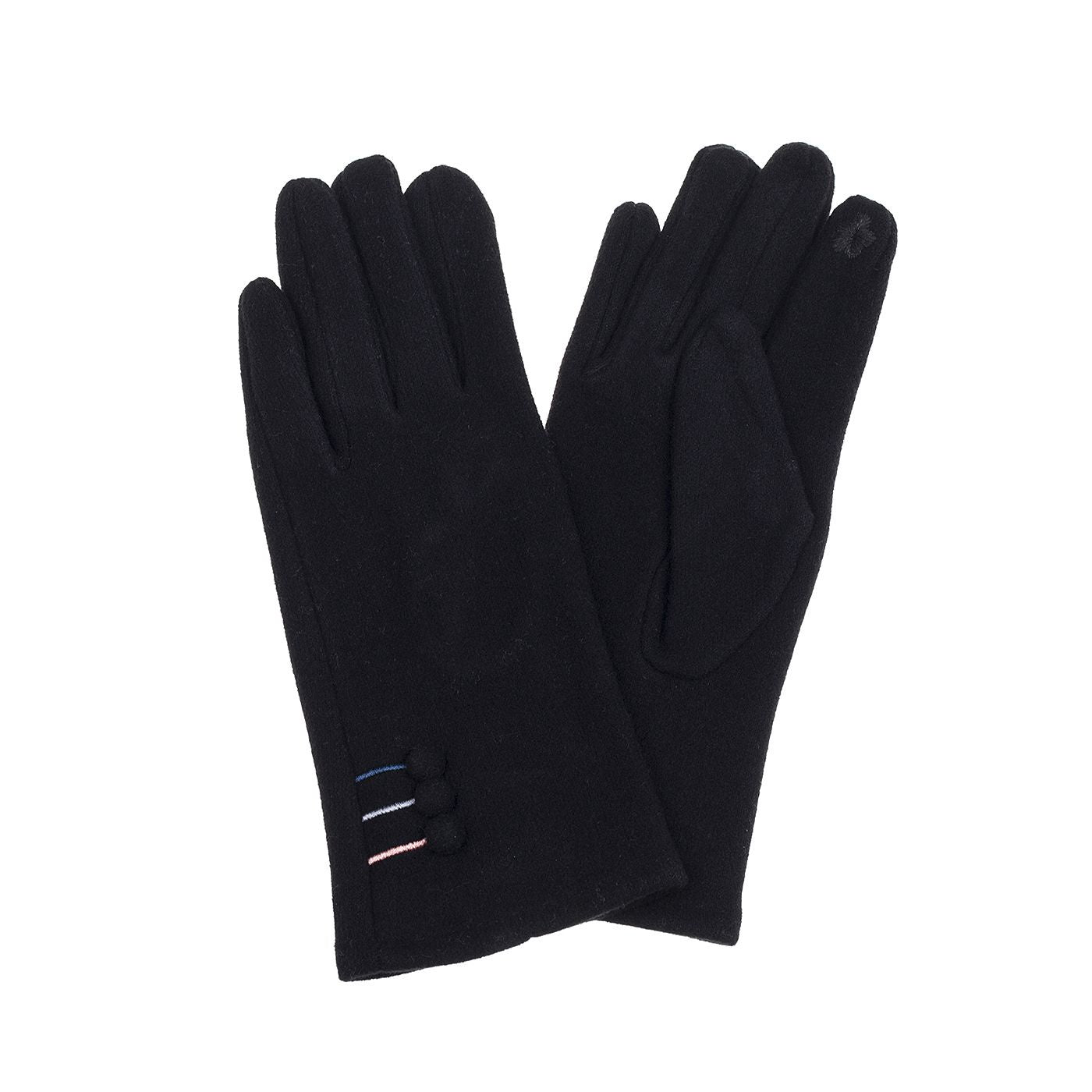 Ivys Gloves with 3 buttons at wrist and 3 colours sewn