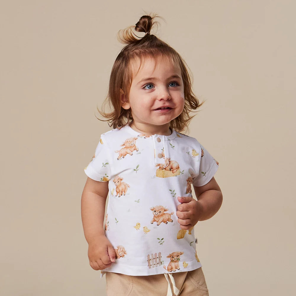 Snuggle Hunny Organic Short Sleeve Top - Highland Cows