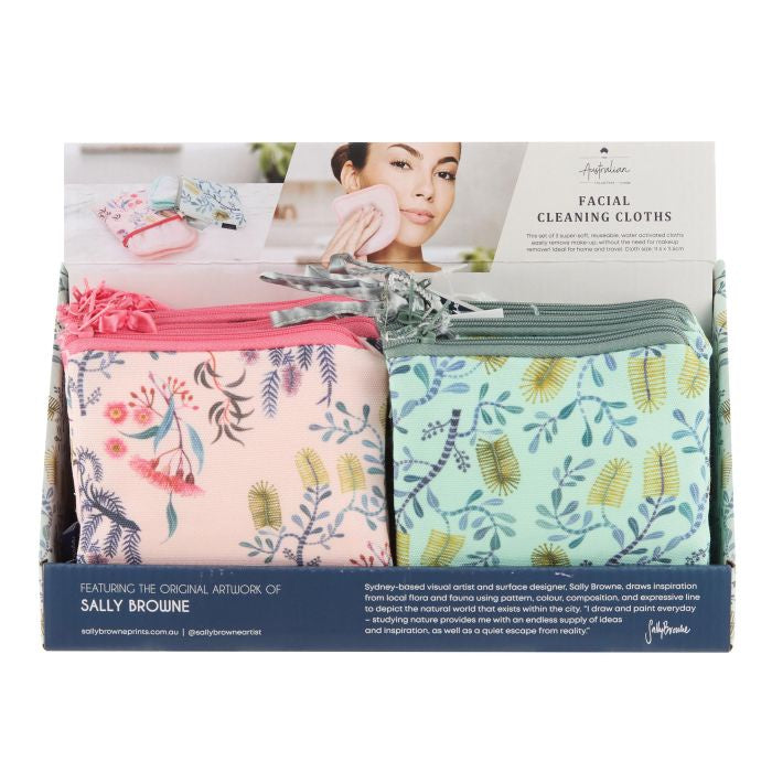 The Australian Collection Facial Cleaning Cloths Sally Browne Set Of 3