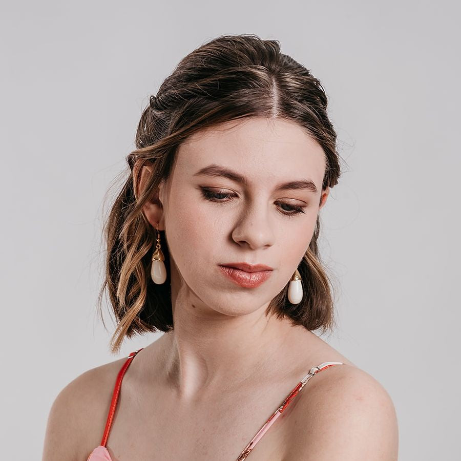 Enhance Accessories Jackie Earrings - White