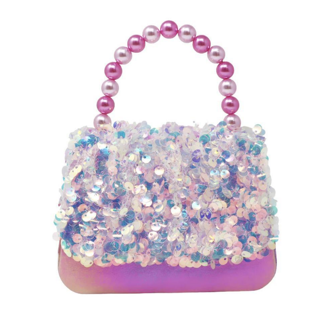 Pink Poppy Mermaid Sequin Handbag
