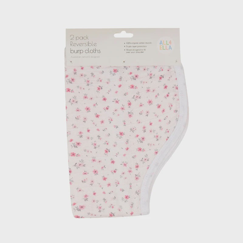 All4Ella Reversible Burp Cloths 2 Pack