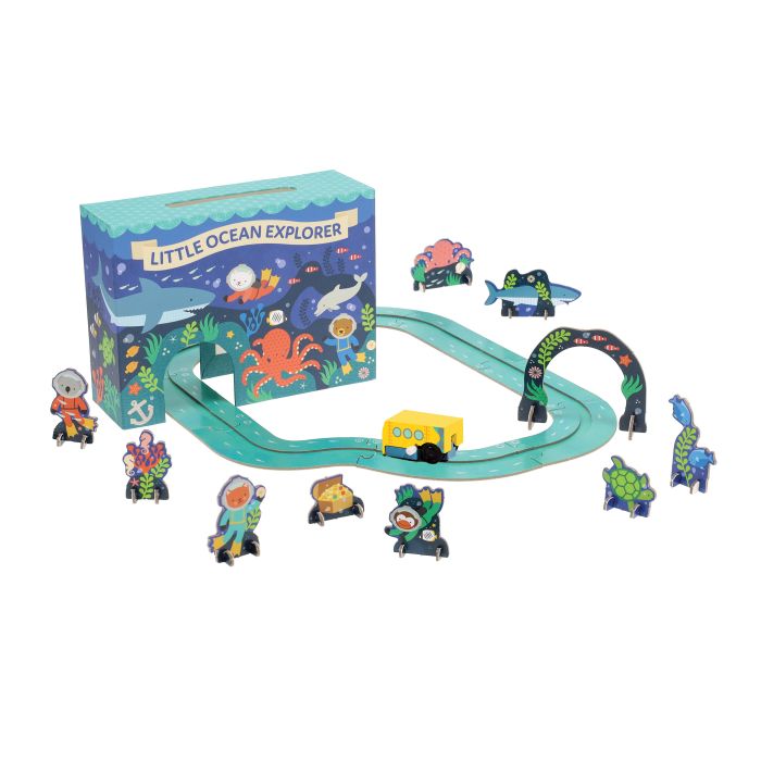 Petit Collage Wind Up & Go Playset - Little Ocean Explorer