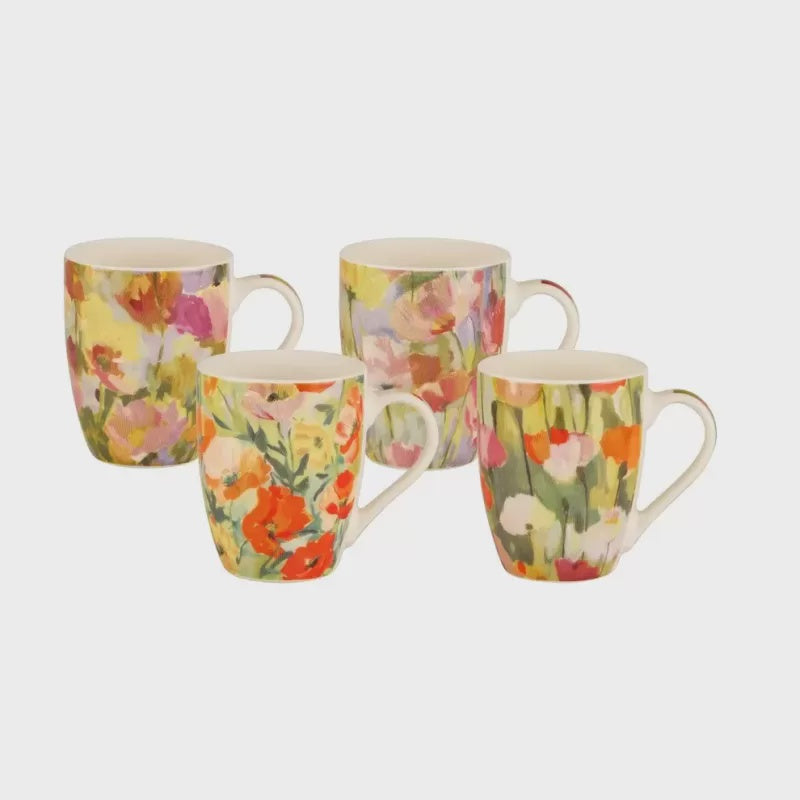 Bundanoon Coupe Mug Set/4 - Artisan Poppies