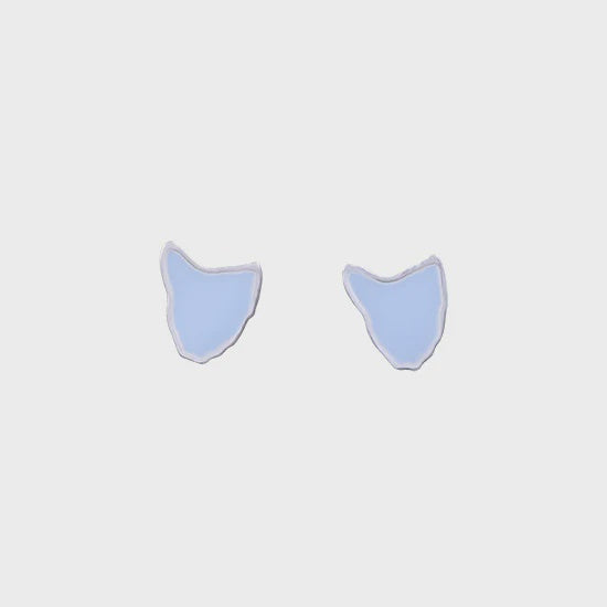 Red Parka Tasmania Map 100% Recycled Sterling Silver Studs Blue