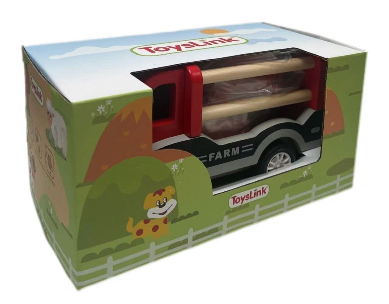 ToysLink Wooden Pullback Farm Truck with Animals