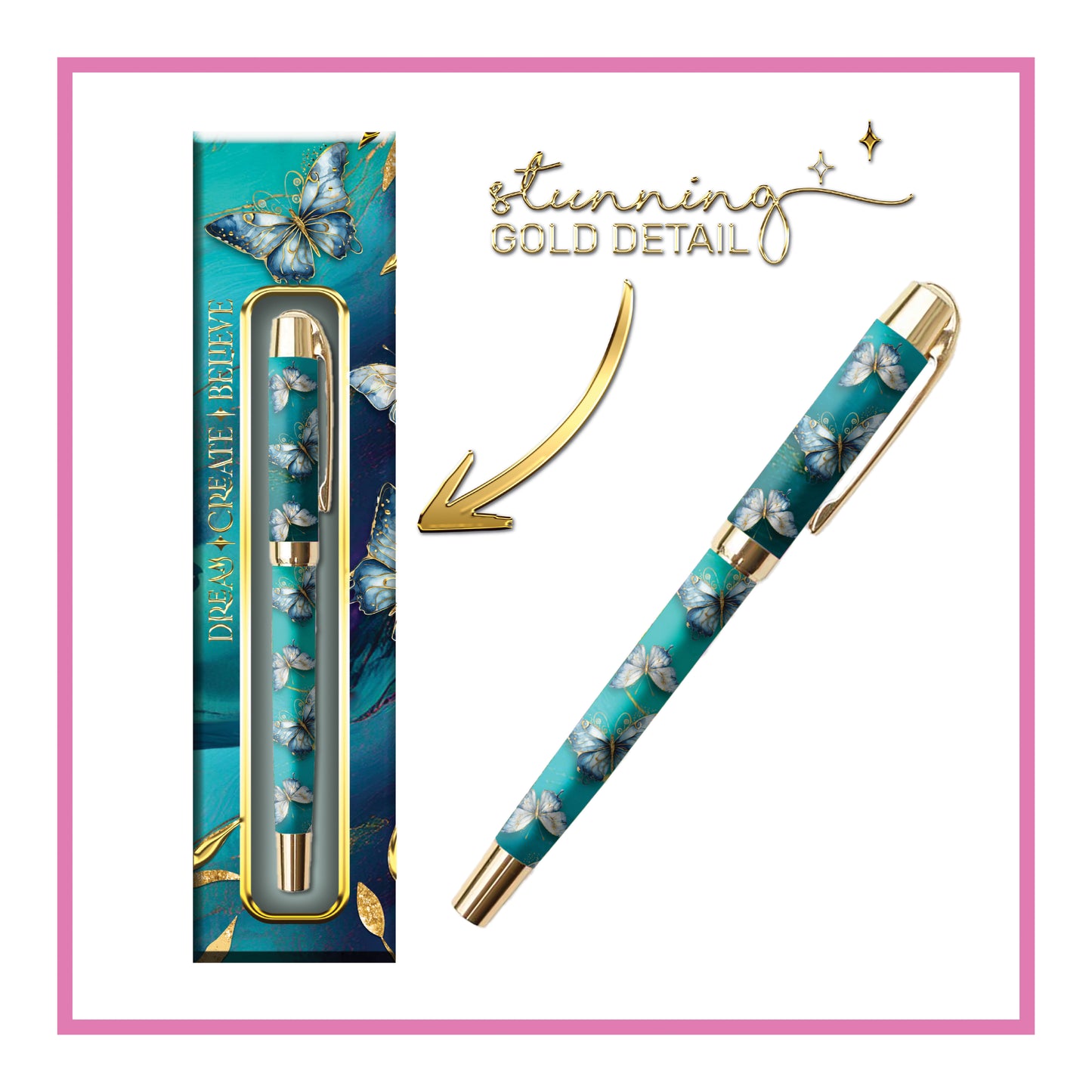 Lisa Pollock Printed Pen In Gift Box