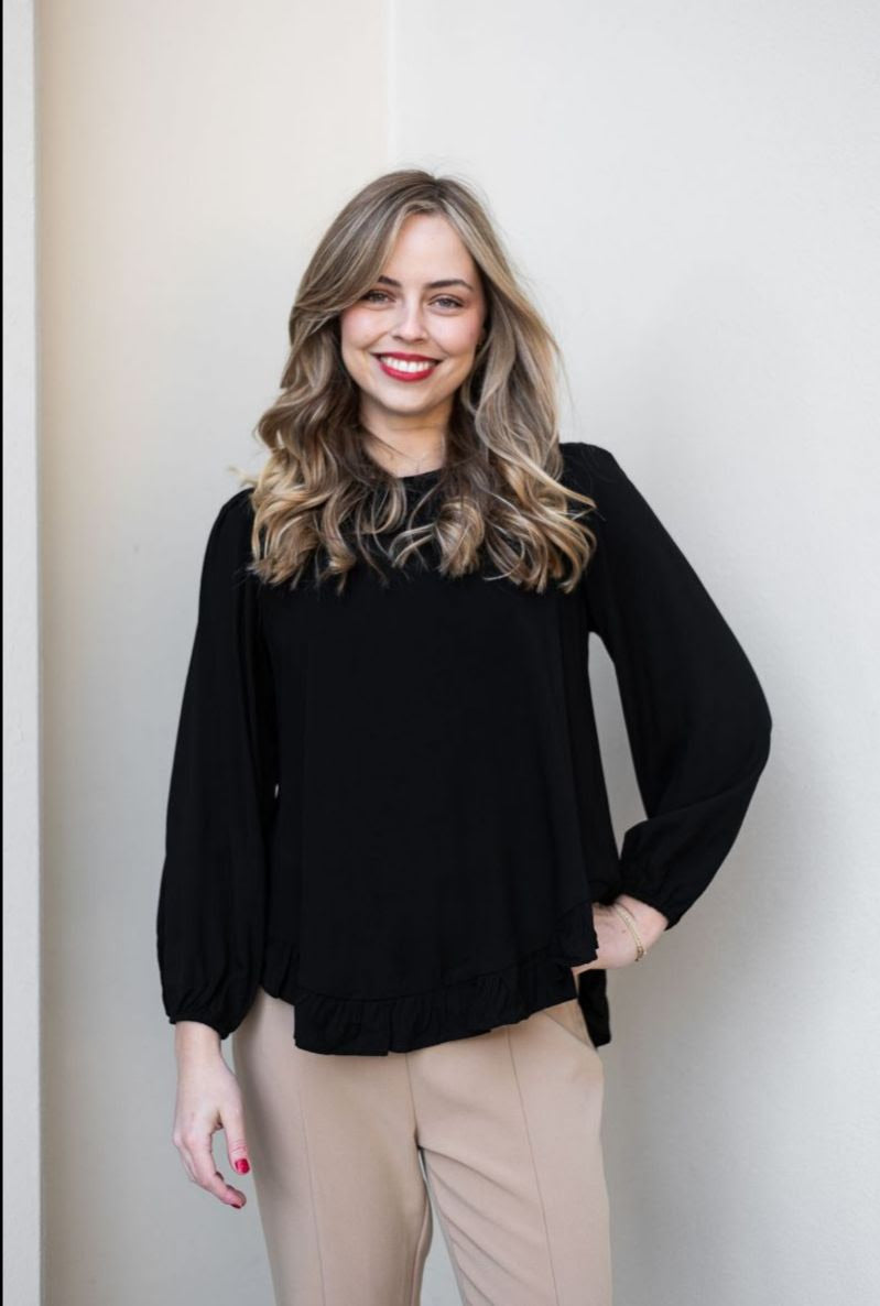 Silver Wishes Longsleeve Frill Hem Top, 3 Colours