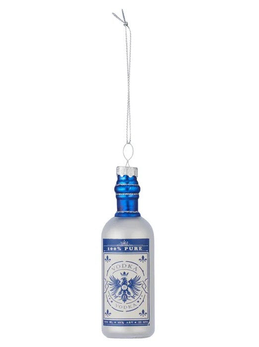 Gala Vodka Bottle Ornament Glass 10 CM Silver Blue
