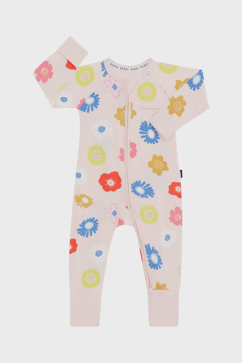 Bonds Zip Wondersuit -Wildflowers Pink