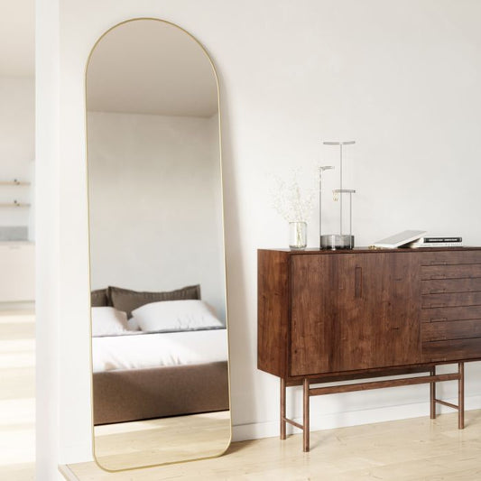 Umbra Hubba Brass Arched Leaning Mirror