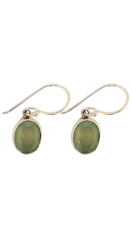 BD Signature Silver & Aqua Chalcedony Oval Earring