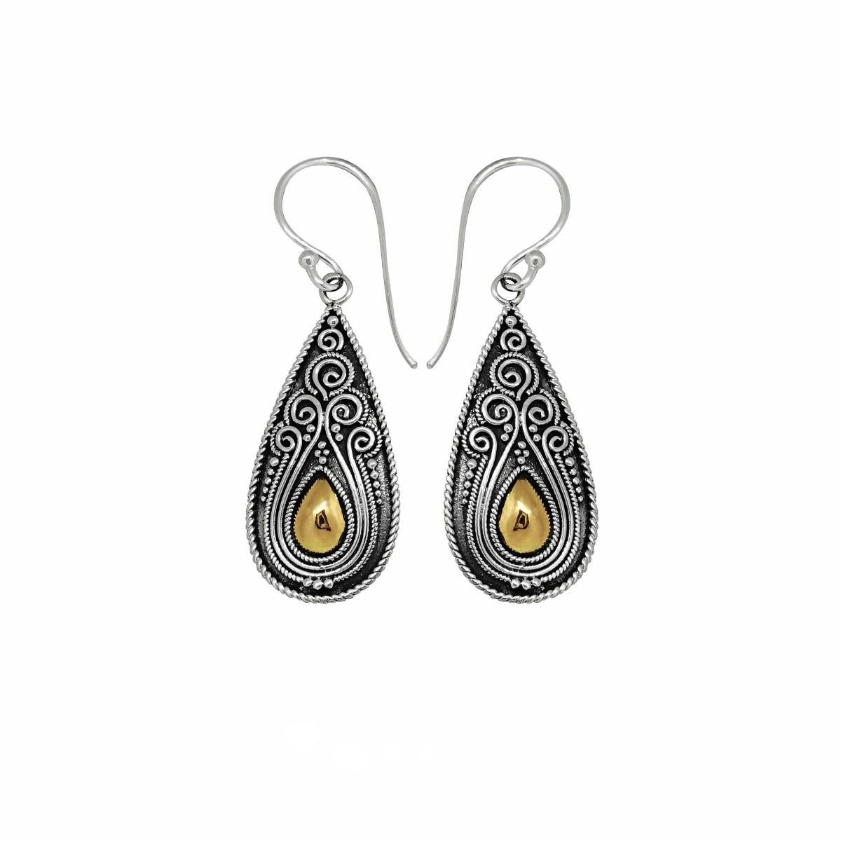 BD Large Silver & 18ct Rose Gold Earrings