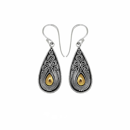 BD Large Silver & 18ct Rose Gold Earrings