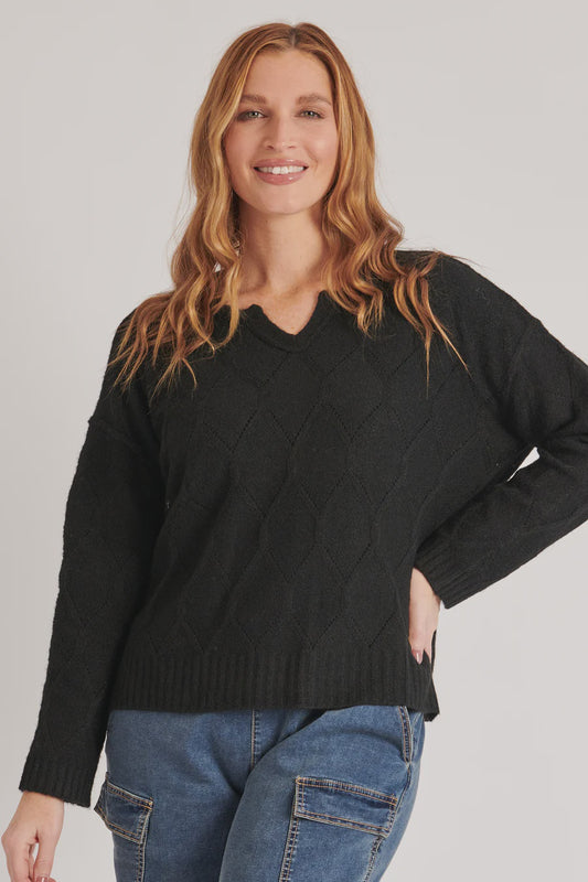 Ellis & Dewey Step Hem Jumper Black