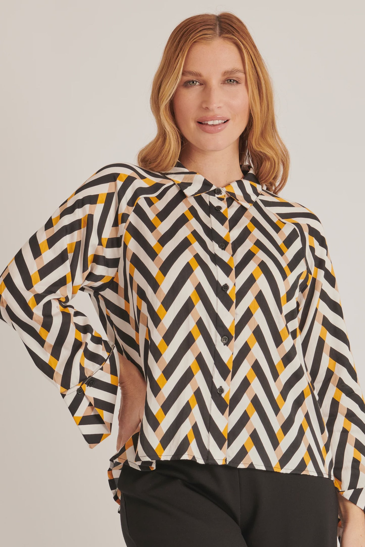 Ellis & Dewey Chevron Cuff Detail Shirt