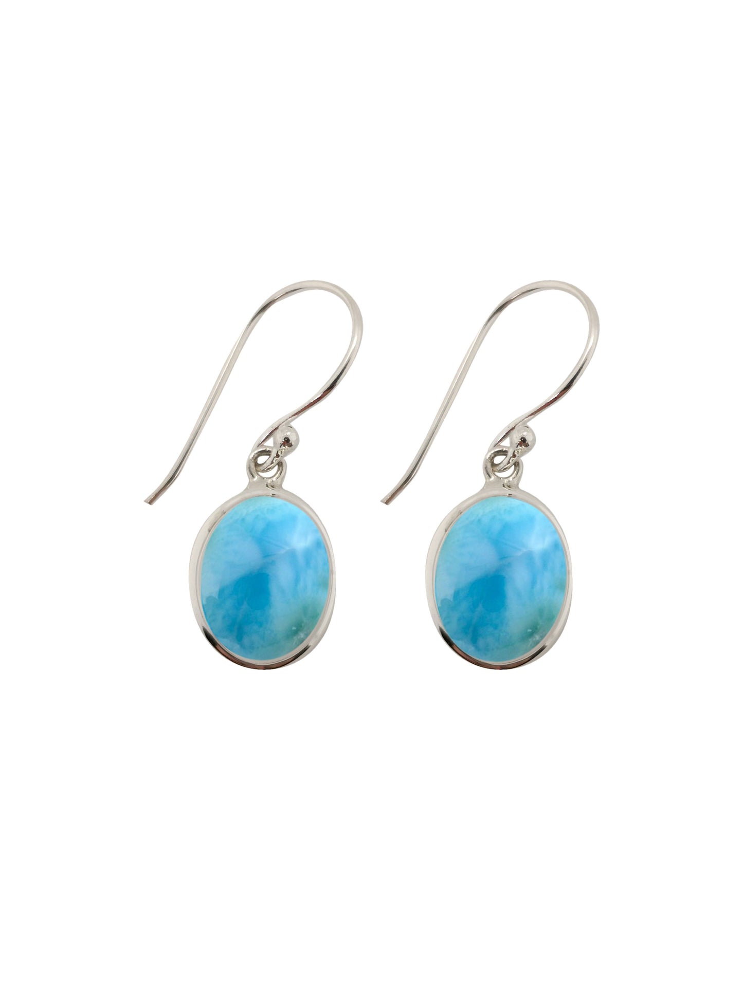 BD Silver & Oval Larimar Earrings