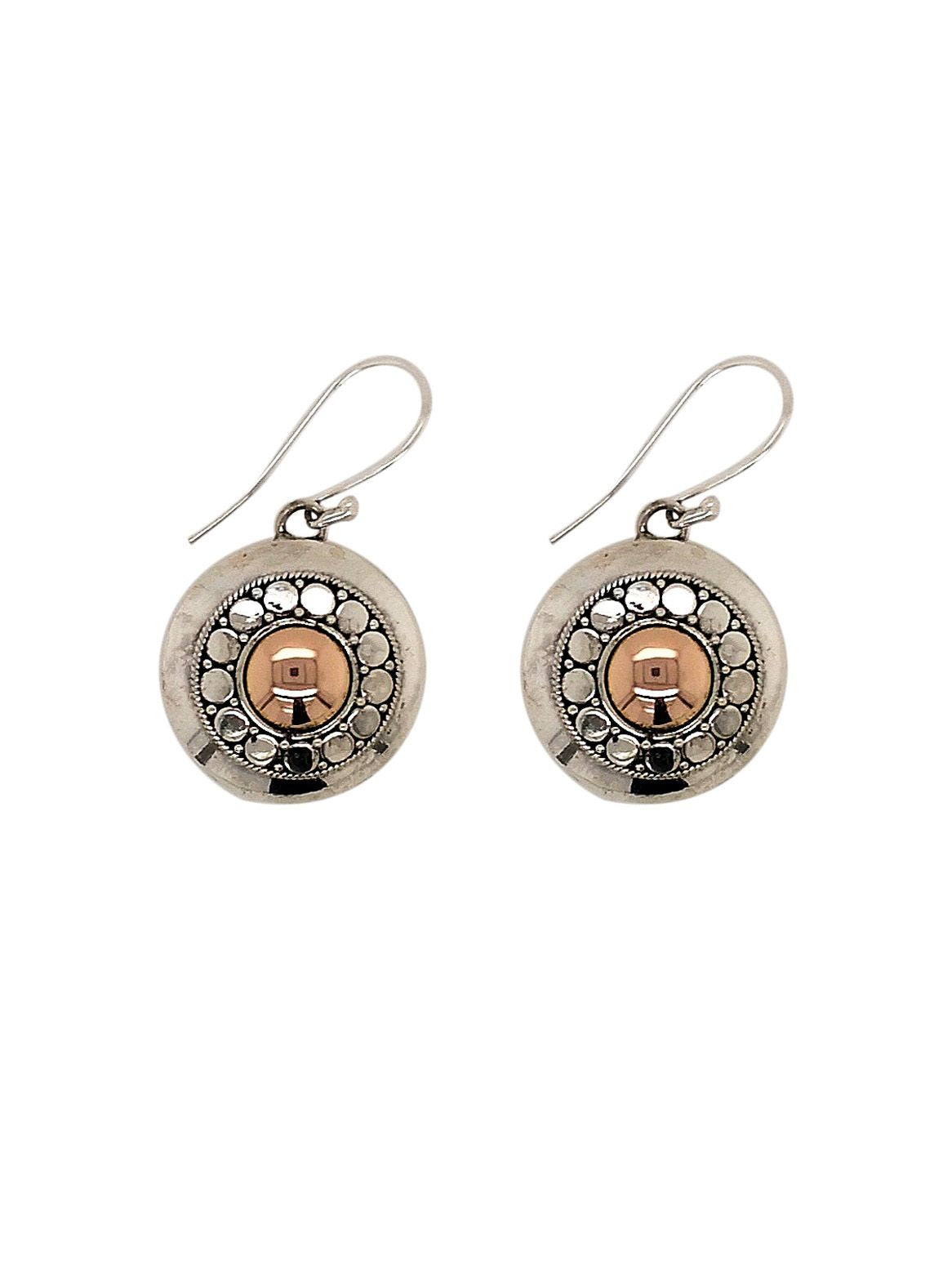 BD SS & 18ct RG Rpound Earrings