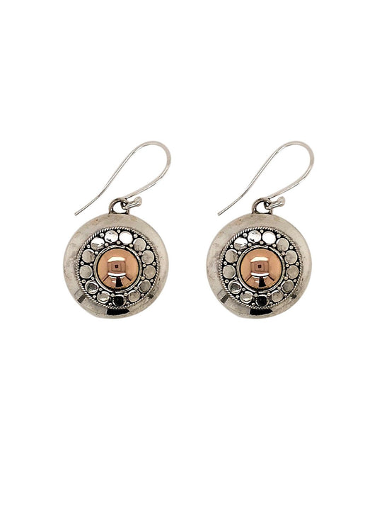 BD SS & 18ct RG Rpound Earrings