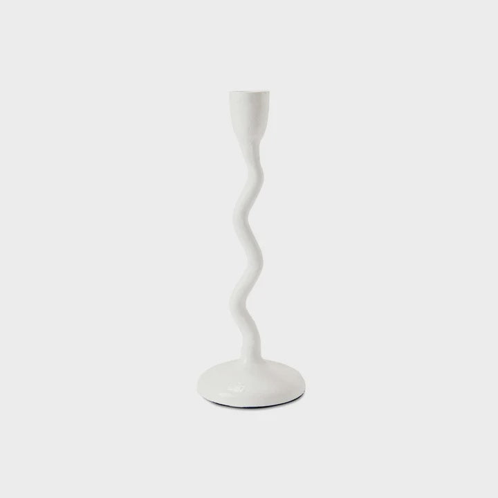 madras Link wave white candlestick 22cm