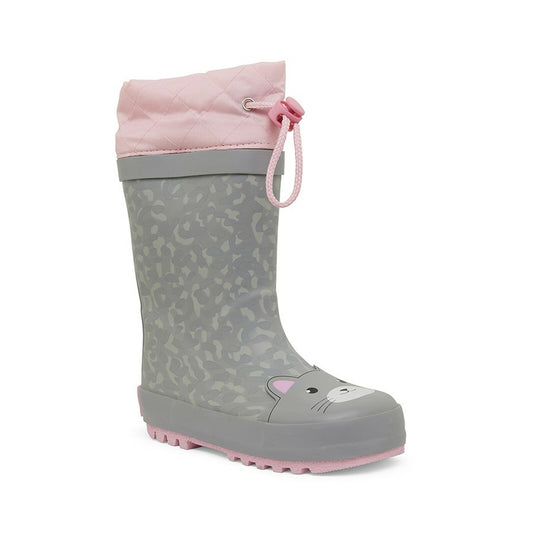 Clarks Grey Leopard Puddles Gumboot