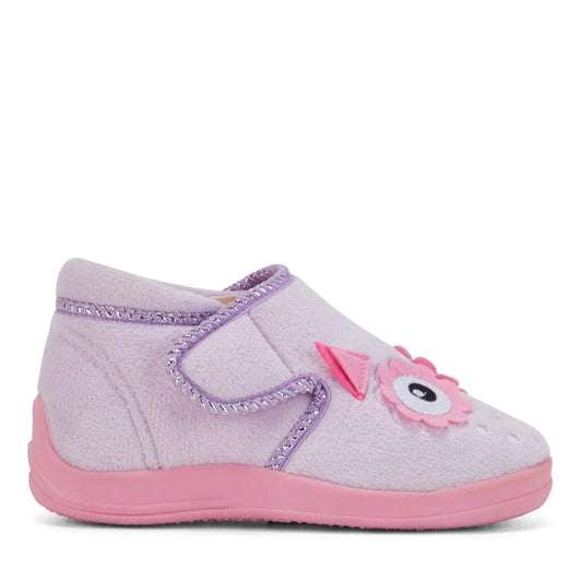 Grosby Owl Slipper Lilac/Pink