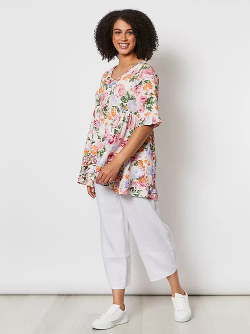 Threadz Floral Frilled Hem Tunic