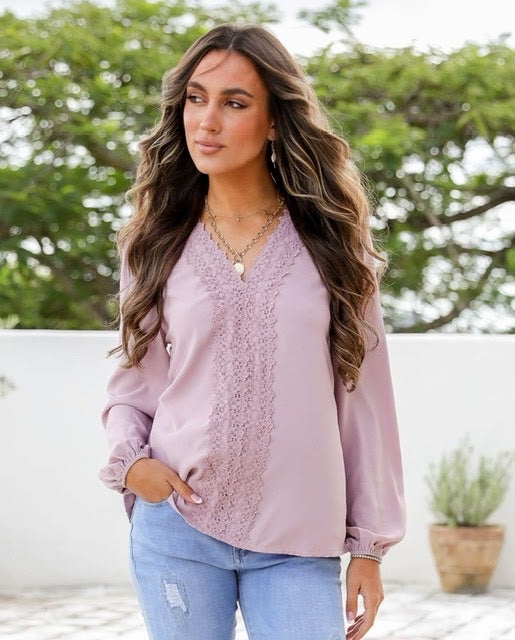 Dream House Lace Trim Boho Top