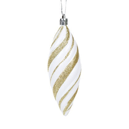 Holly & Ivy Gold Glitter Drop Bauble