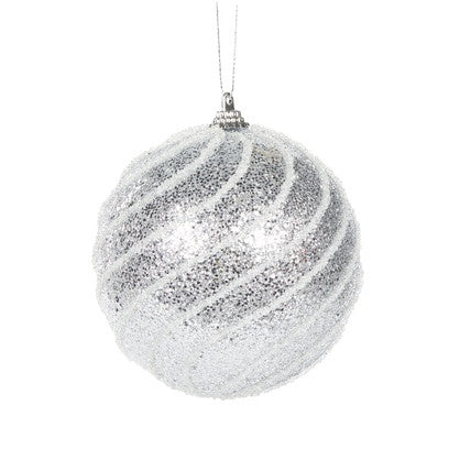 Holly & Ivy Silver Swirl Bauble