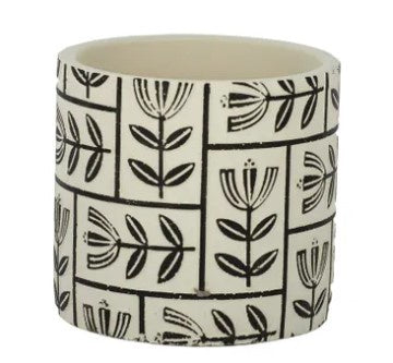 Life Botanic Kennedy Cement Pot - 14x13cm Nat/Black