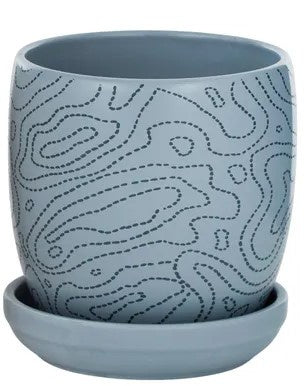 Life Botanic Oceanic Pot w/Saucer - Blue