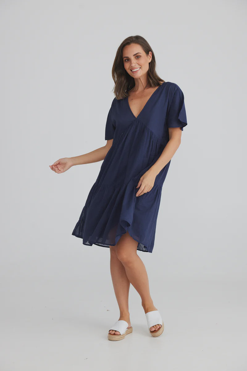 Holiday Lola Dress - Navy Guaze