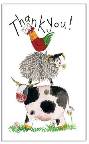 Alex Clark Art Farm Yard  Thank You Cards 5pk