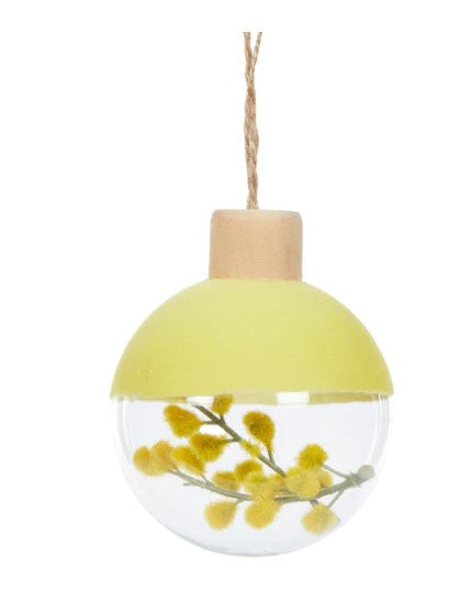 Holly & Ivy Velvet Topped Wattle Bauble