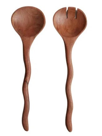 Assemble Ondulee S/2 Wood Salad Servers