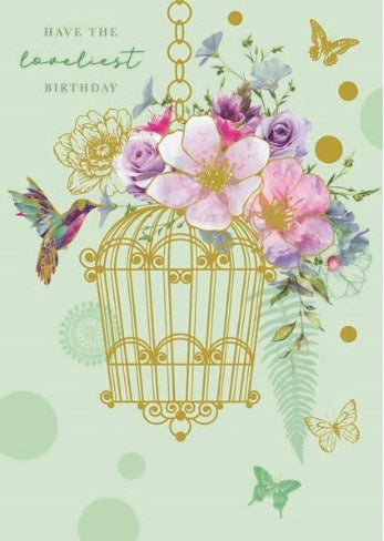 Paper Rose Vintage Birdcage Card
