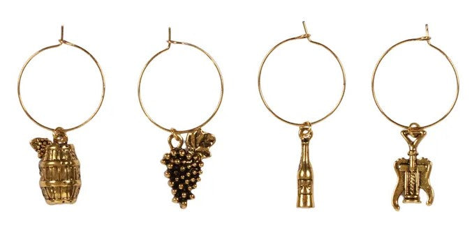 Assemble Vino S/4 Wine Glass Charms - Gold