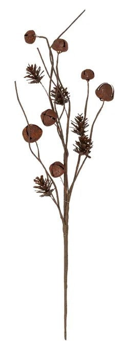 Gala Bell/Pinecone Spray Metal 46cm Rusty