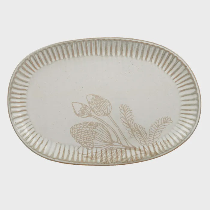 Wild Ceramic Oval Platter 20x30 white