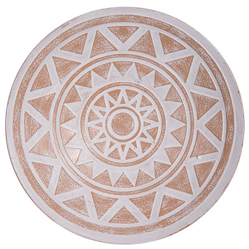 DWBH Kalei White/Terracotta Round Metal Wall Art