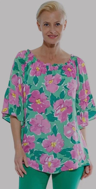 Cafe Latte Floral Print Top