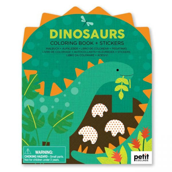 Petit Collage Dinosaurs Colouring Book + Stickers
