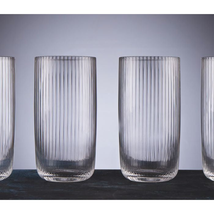 D&W Ribbed Highball - Set 4