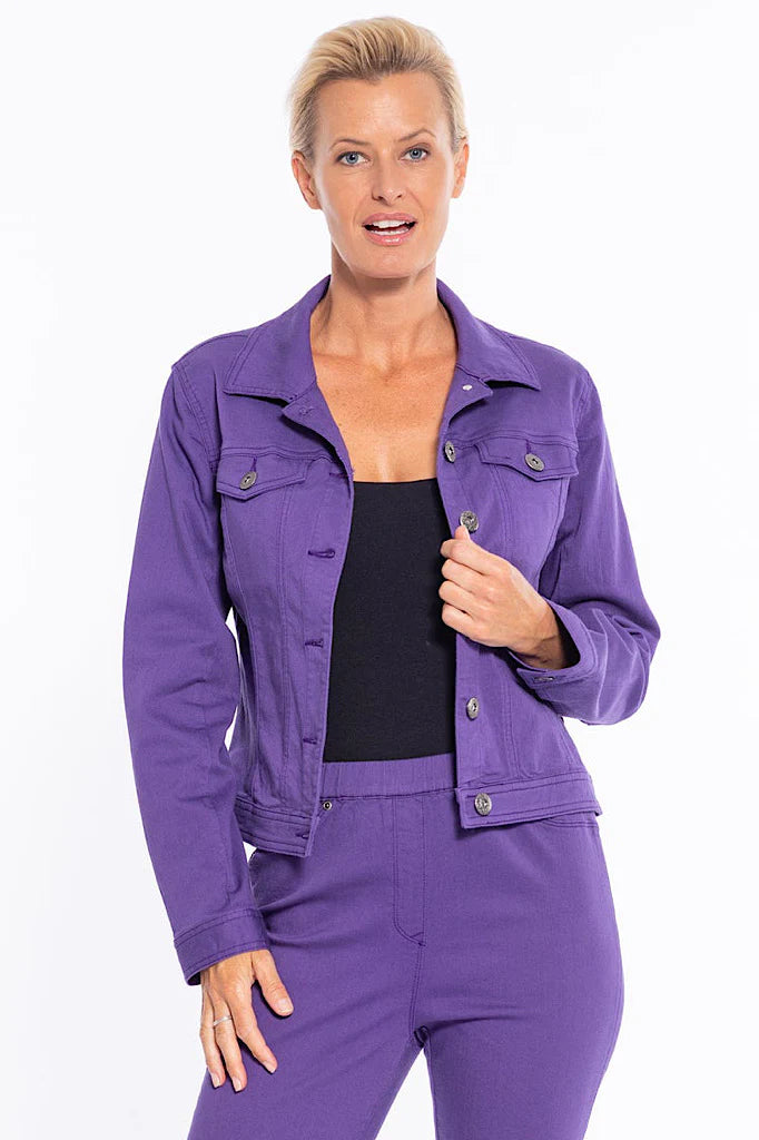 Cafe Latte Stretch Coloured Denim Jacket