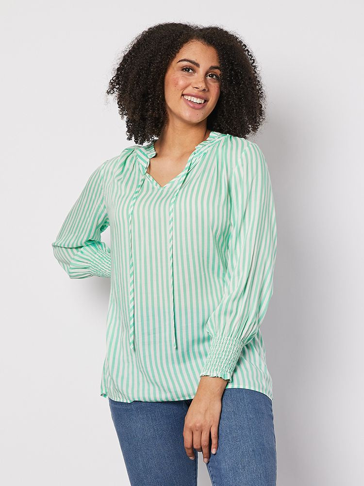 Gordon Smith - Striped Tie Neck Shirt