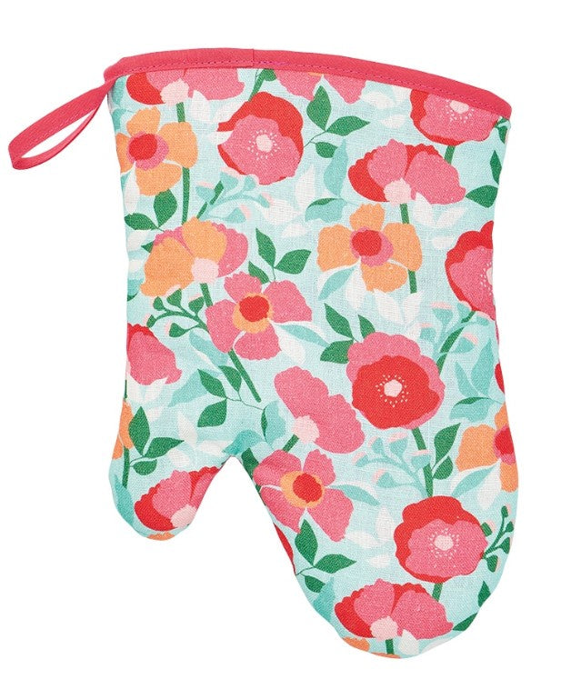 Annabel Trends Linen Oven Mit - Sherbit Poppies